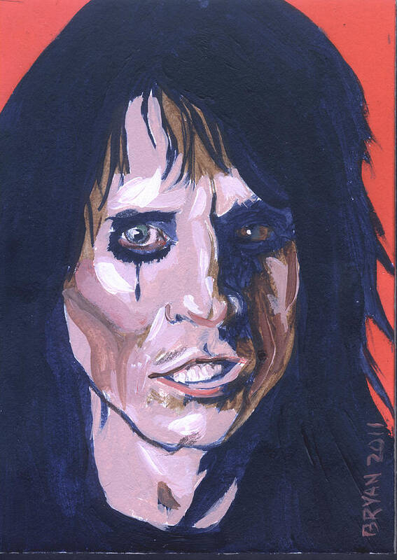 Alice Cooper Poster featuring the painting Alice Cooper by Bryan Bustard