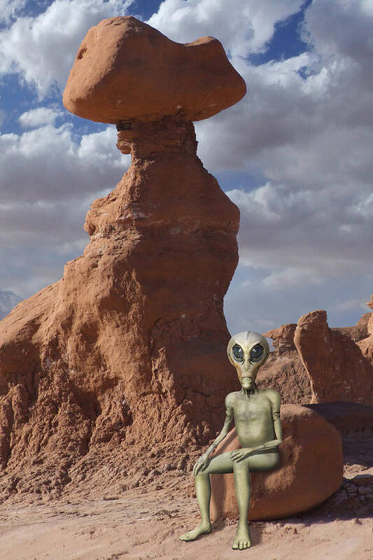 Aliens Poster featuring the photograph Alien Vacation - Goblin State Park Utah by Mike McGlothlen