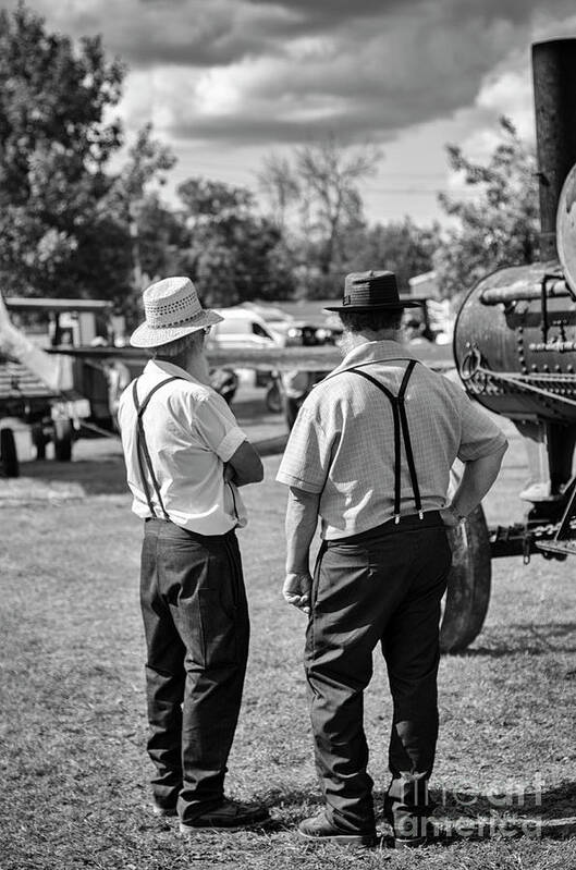 Amish Poster featuring the photograph Old Fashioned Conversation by Tamara Becker