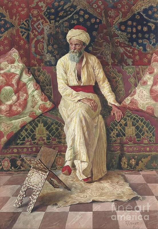 Rudolf Ernst Theredlist Poster featuring the painting An Oriental Man by MotionAge Designs