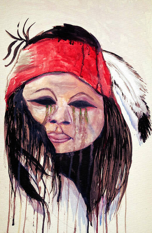 Apache Poster featuring the painting Watercolor Painting of Apache Tears by Ayasha Loya by Ayasha Loya