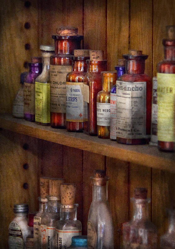 Suburbanscenes Poster featuring the photograph Apothecary - Inside the Medicine Cabinet by Mike Savad