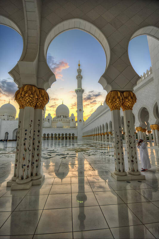 Abstract Poster featuring the photograph Arch Sunset Temple by John Swartz