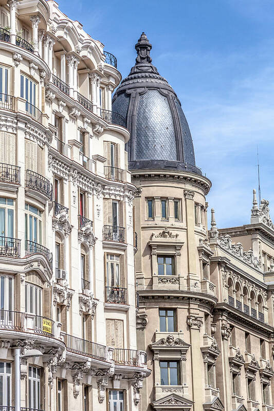 Gran Via Poster featuring the photograph Architecture of Madrid by W Chris Fooshee