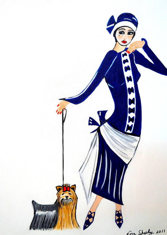1920's Female Poster featuring the painting Art Deco Diane 1920's by Nora Shepley