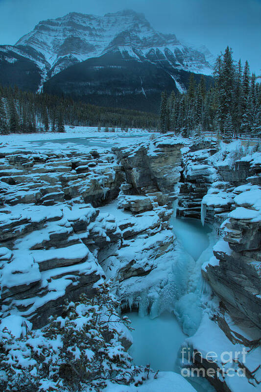 Athabasca Falls Poster featuring the photograph Athbasca Falls Frozen Portrait by Adam Jewell