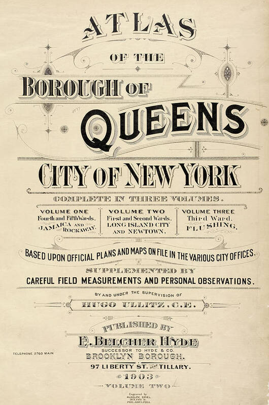 America Poster featuring the digital art Atlas of Borough of Queens by Roy Pedersen