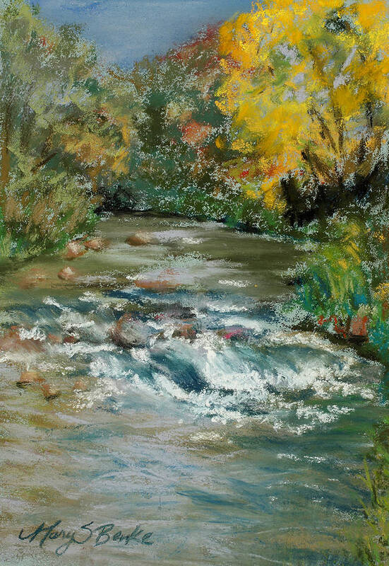 River Poster featuring the painting Autumn Rush by Mary Benke