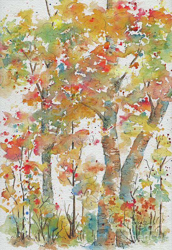 Impressionism Poster featuring the painting Autumn Splendor by Pat Katz