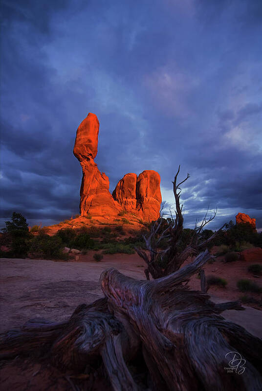 Arches National Park Poster featuring the photograph Balanced Rock Sunset by Debra Boucher