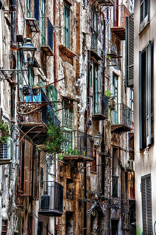  Poster featuring the photograph Balconies of Palermo by Patrick Boening