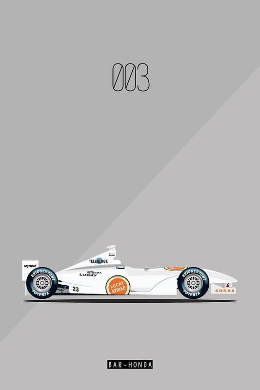 Formula 1 Poster featuring the painting Bar Honda 003 F1 Poster by Beautify My Walls