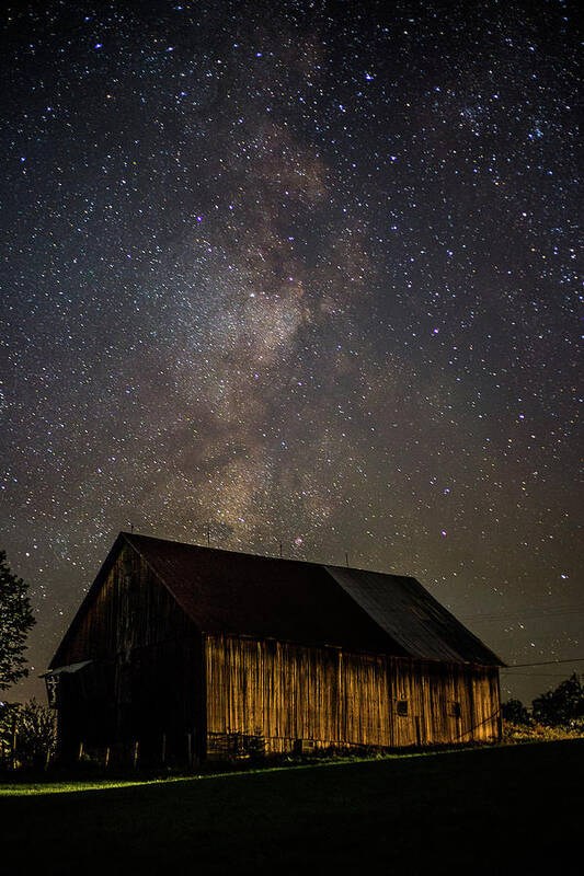 Barn Poster featuring the photograph Barn and Milky Way Close-up by Tim Kirchoff
