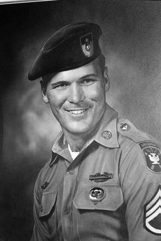 Barry Sadler Photo In Green Beret Uniform Circa 1965 Poster featuring the photograph Barry Sadler photo in Green Beret uniform circa 1965 by David Lee Guss