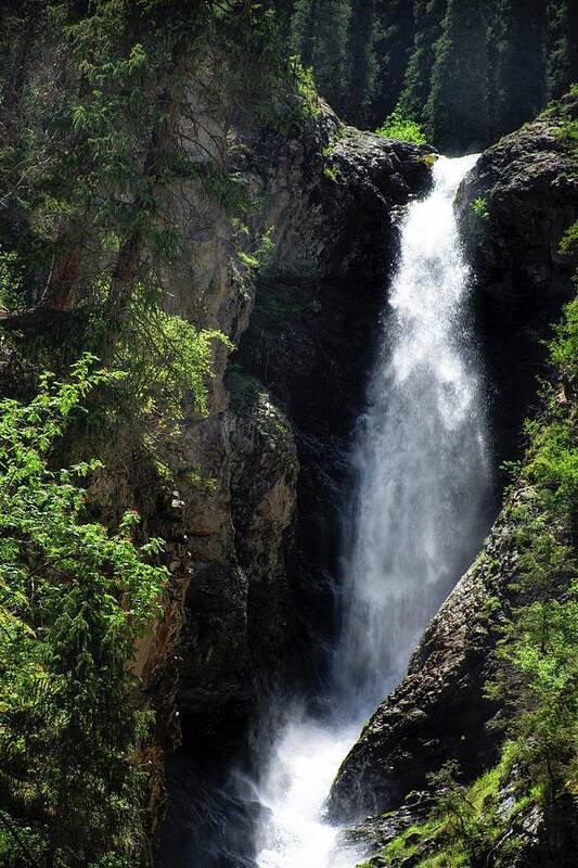 Waterfall Poster featuring the photograph Barskoon Waterfall by Robert Grac