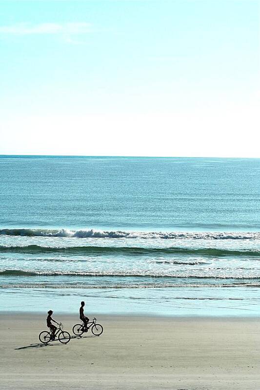 Beach Poster featuring the photograph Beach Bikers by Rachelle Johnston