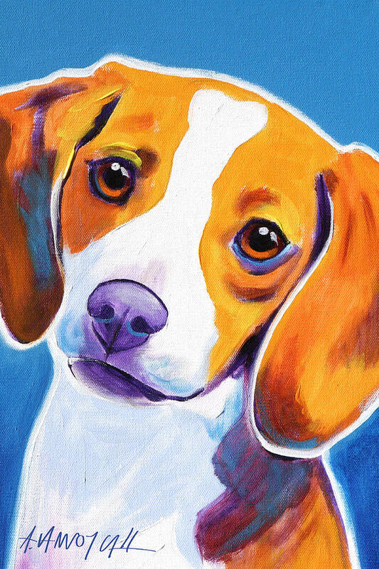 Beagle Poster featuring the painting Beagle - Dixie by Dawg Painter