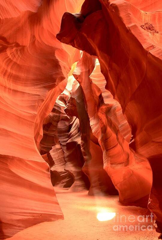 Antelope Canyon Poster featuring the photograph Beaming Down At Antelope by Adam Jewell