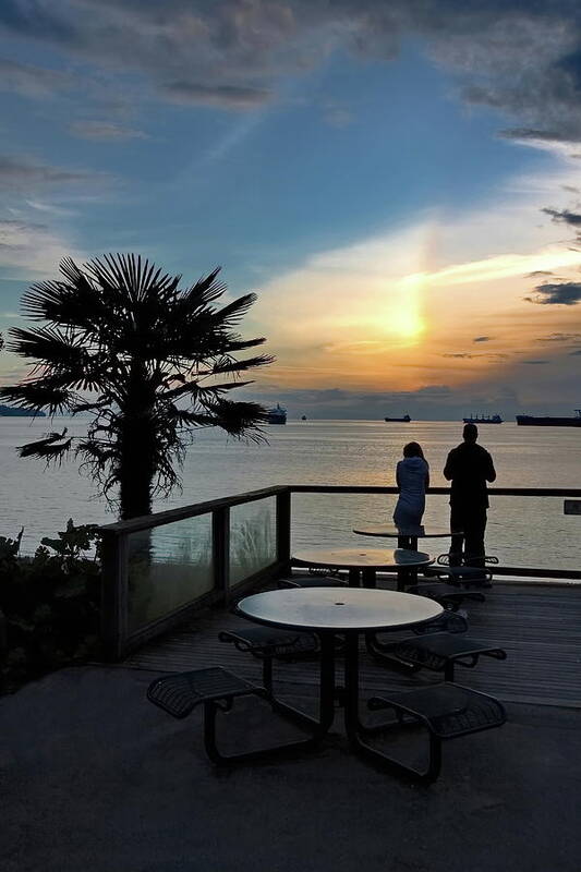 Alex Lyubar Poster featuring the photograph Beautiful sunset on the waterfront. by Alex Lyubar