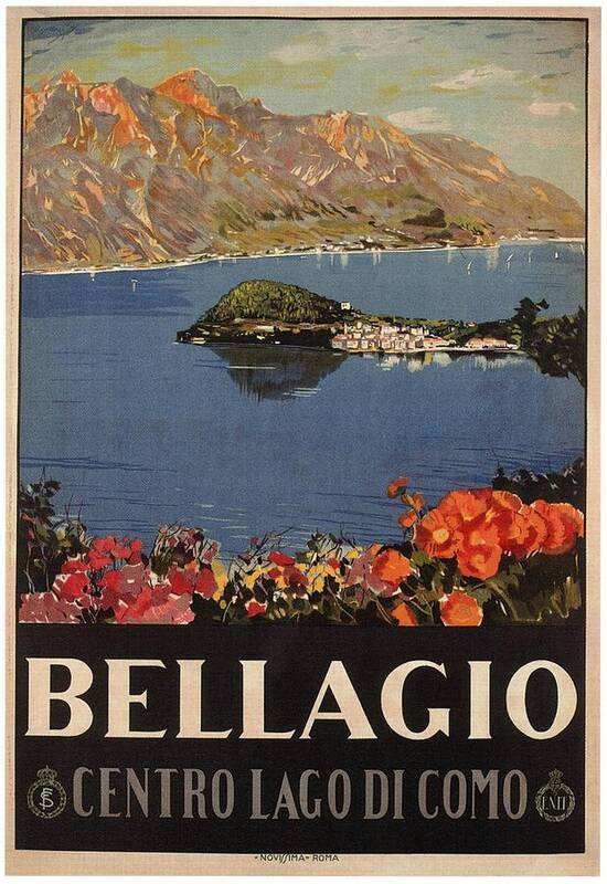 Bellagio Poster featuring the mixed media Bellagio, Italy - Centro Lago Di Como - Retro travel Poster - Vintage Poster by Studio Grafiikka