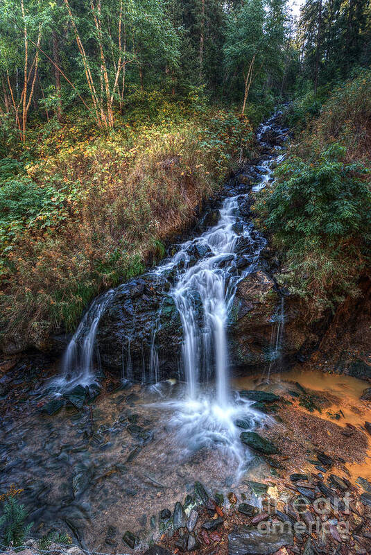 Water Waterfall Landscape Nature Poster featuring the photograph BH Waterfall 6854 by Ken DePue