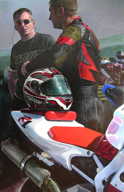 Bikers Poster featuring the painting Bikers at the Horseshoe Pass by Harry Robertson