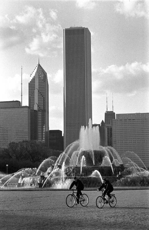 Black/white Poster featuring the photograph Bikers by Carol Neal-Chicago