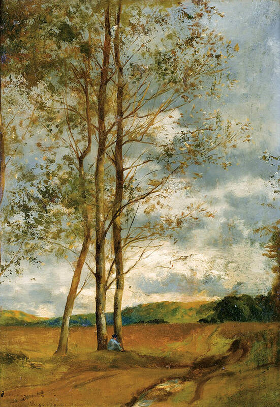 Eugene Fromentin Poster featuring the painting Birch in Montoire near Blois by Eugene Fromentin