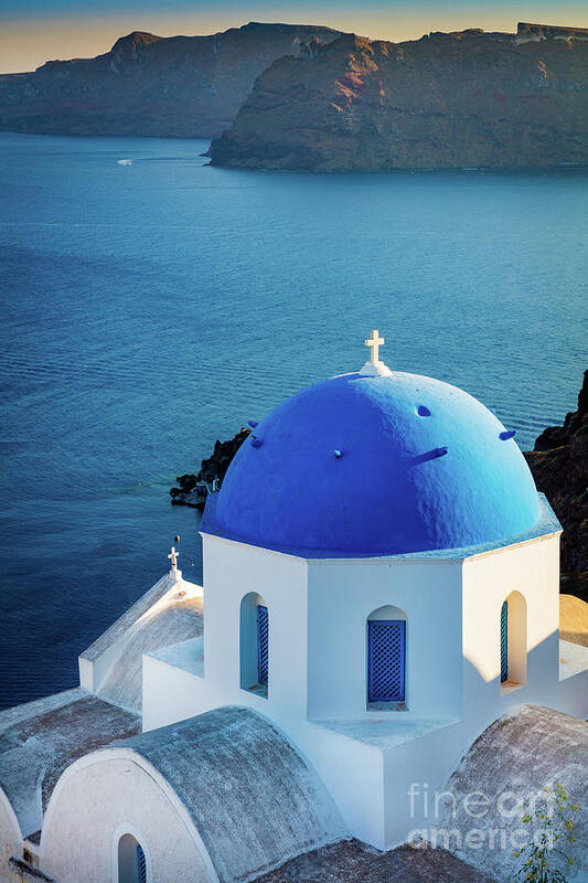 Aegean Sea Poster featuring the photograph Blue Dome by Inge Johnsson