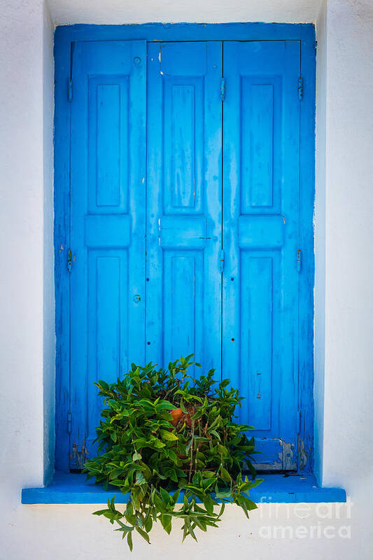Aegean Sea Poster featuring the photograph Blue Window by Inge Johnsson