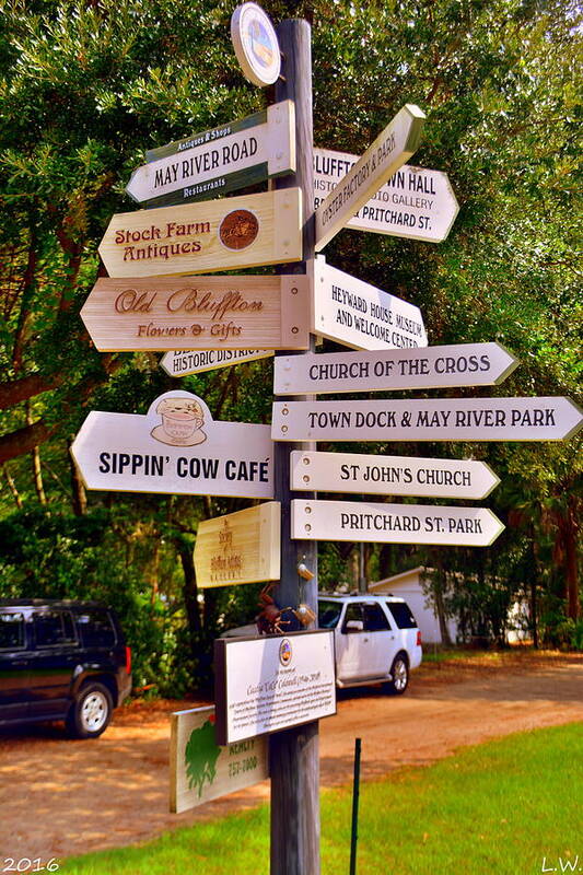 Bluffton Sc Directions Poster featuring the photograph Bluffton SC Directions by Lisa Wooten