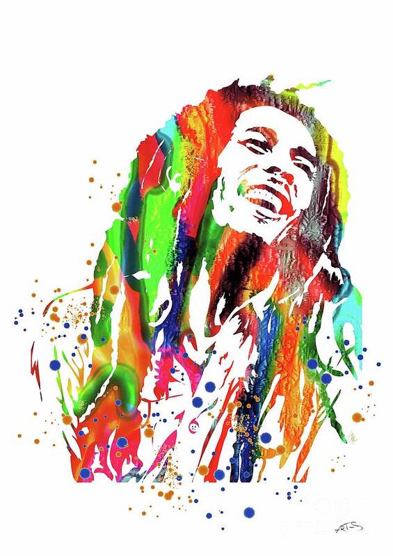 Bob Marley Watercolor Print Poster