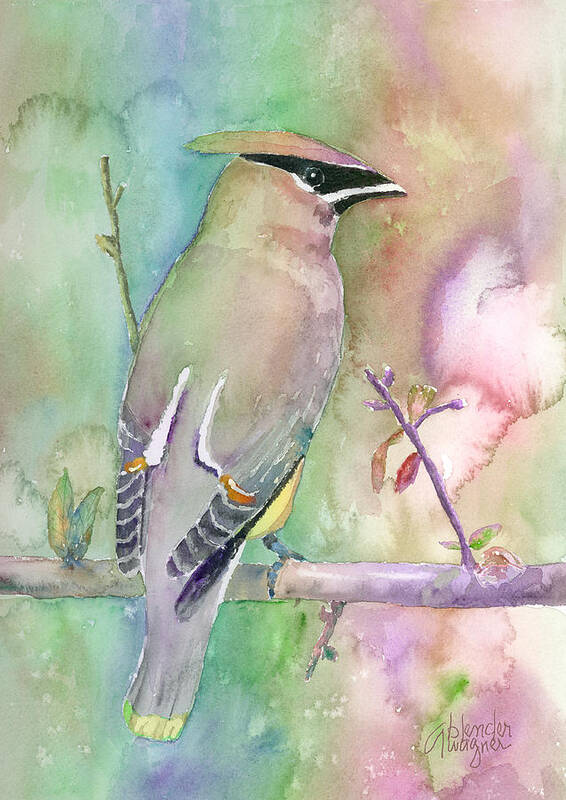 Bird Poster featuring the painting Bohemian Waxwing by Arline Wagner