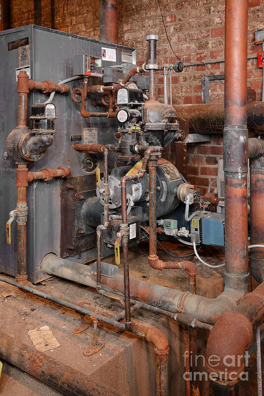 Boiler Room Heat Plant Mechanical Heating Hvac Poster featuring the photograph Boiler Room No 4 9864 by Ken DePue
