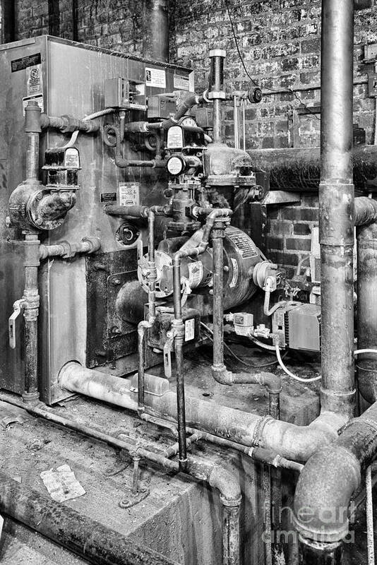 Boiler Room Heat Plant Mechanical Heating Hvac Poster featuring the photograph Boiler Room No 4 C2G 9864 by Ken DePue