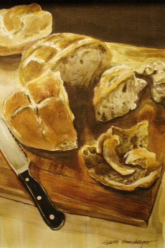 Bread Poster featuring the painting Bread Board by Edith Hunsberger