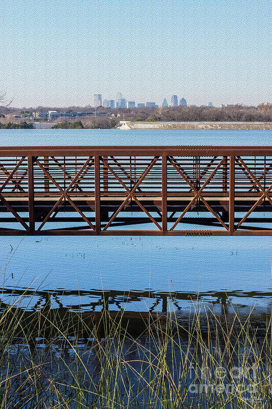 Dallas Poster featuring the mixed media Bridge At White Rock by Jennifer White