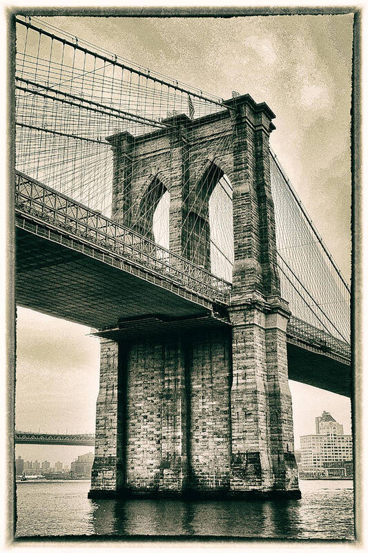 Bridge Poster featuring the photograph Brooklyn Bridge Sepia by Jessica Jenney