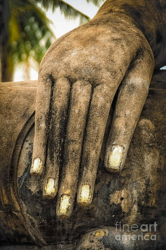 Sukhothai Poster featuring the photograph Buddha Hand by Adrian Evans