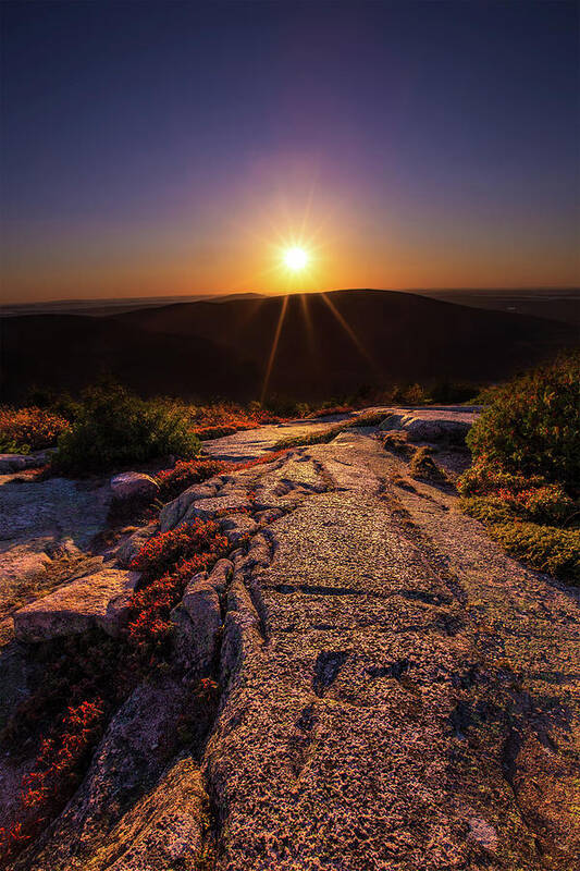 Maine Poster featuring the photograph Cadillac Sunset by White Mountain Images