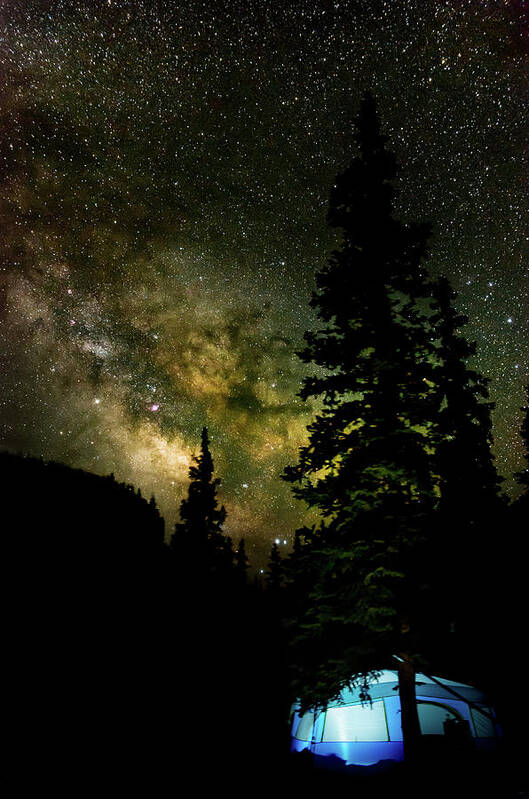 Stars Poster featuring the photograph Camping under the Milky Way by Adam Reinhart