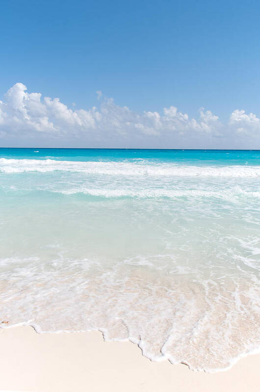 Beach Scenes Poster featuring the digital art Cancun Beach Scenes by Carol Ailles