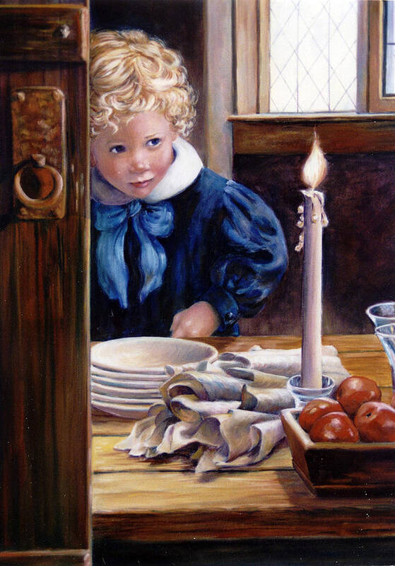 Children Poster featuring the painting Candle by Marie Witte