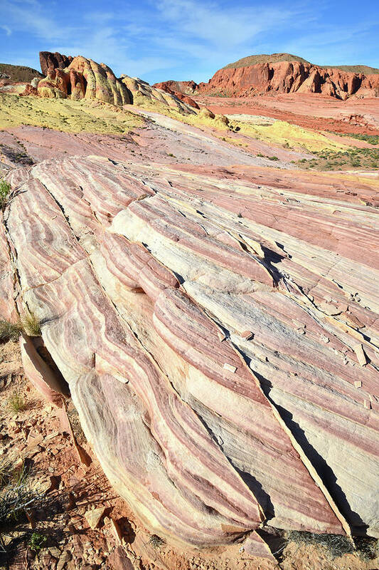 Valley Of Fire State Park Poster featuring the photograph Candy Striped Sandstone in Valley of Fire by Ray Mathis