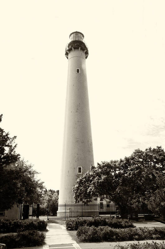 Cape May Poster featuring the photograph Cape May Lighthouse in Sepia by Bill Cannon