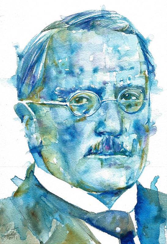 Jung Poster featuring the painting CARL JUNG - watercolor portrait.6 by Fabrizio Cassetta