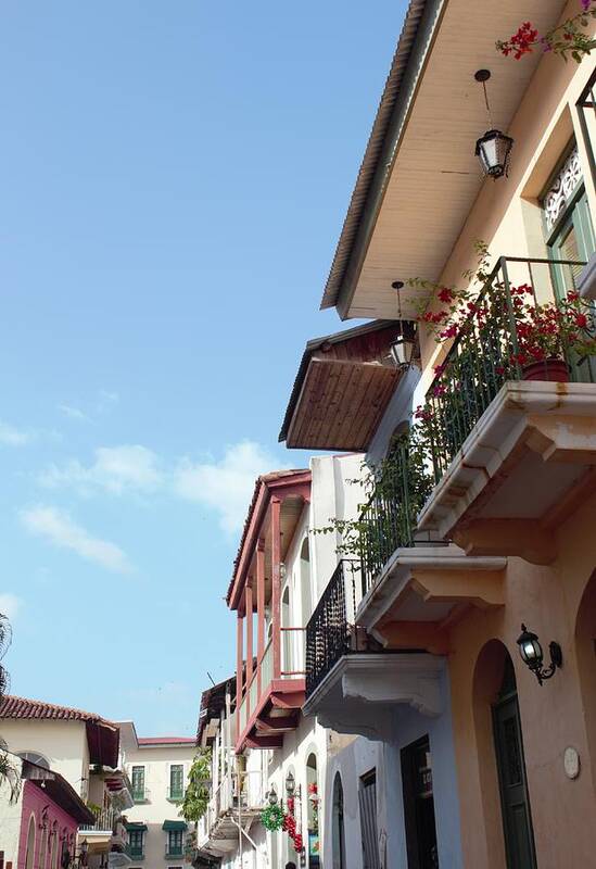 Casco Viejo Poster featuring the photograph Casco Balconies by Magda Levin