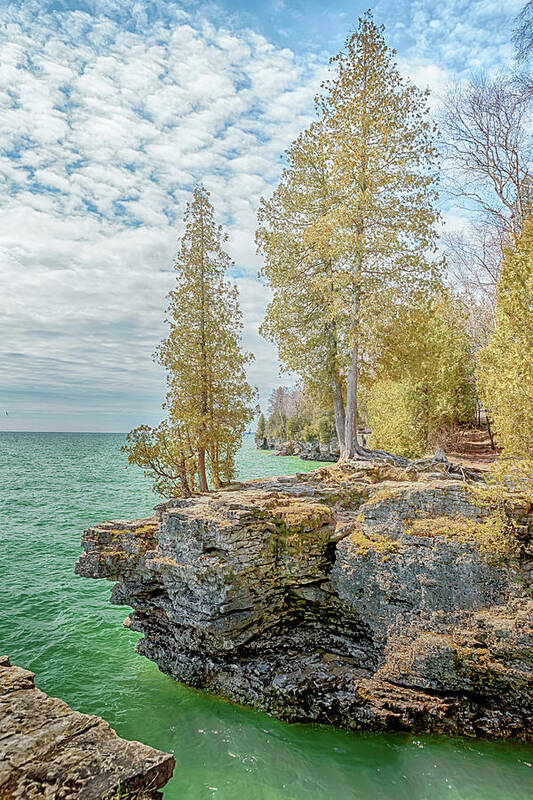 Door County Poster featuring the photograph Cave Point Bluffs 2 by Susan Rissi Tregoning