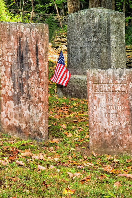 Newfane Vermont Poster featuring the photograph Cemetery Flag by Tom Singleton