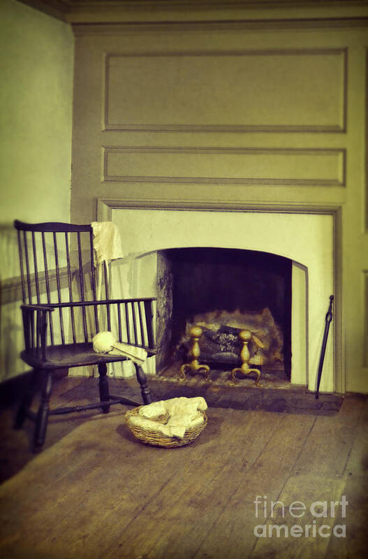 Chair Poster featuring the photograph Chair by the Fireplace by Jill Battaglia